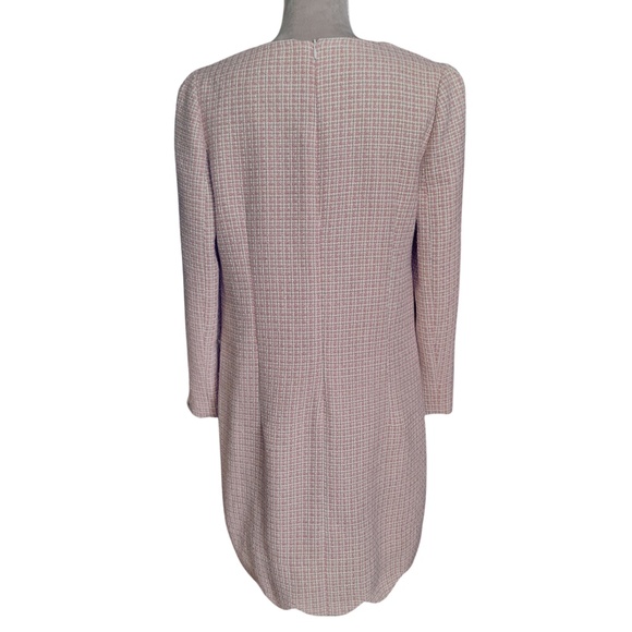 IVY Moda Tweed Shift Dress XXL Pink Winter Wool Blend Workwear Church Outfit - Picture 2 of 8